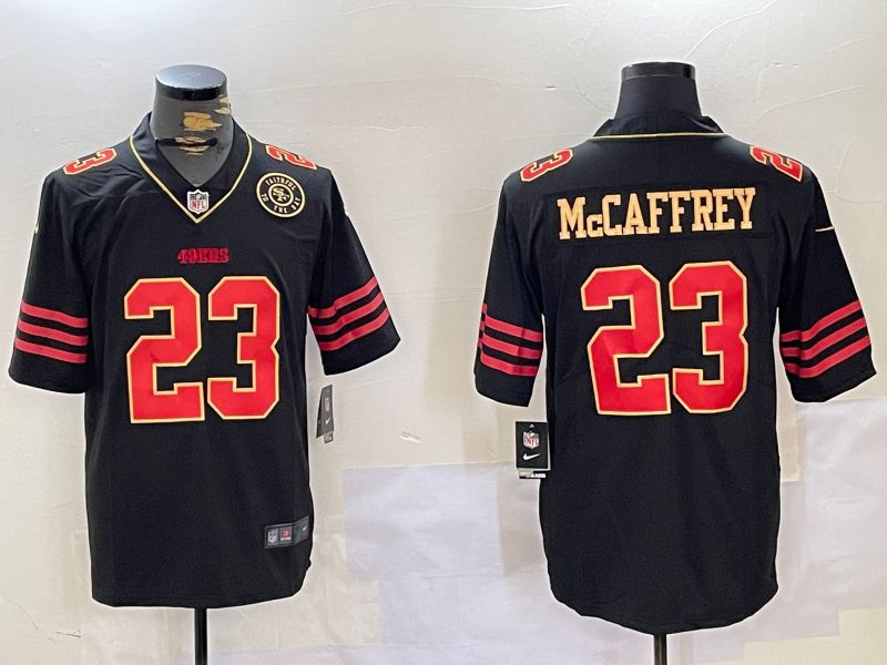 Men San Francisco 49ers #23 Mccaffrey Black Gold 2024 Nike Vapor Limited NFL Jersey style 10271